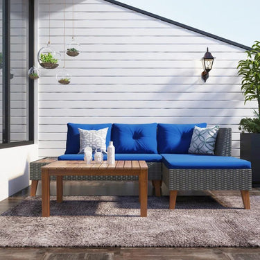 Arnzazu 3 Piece Rattan Sectional Seating Group with Cushions - Melillo EnterprisesAll categories